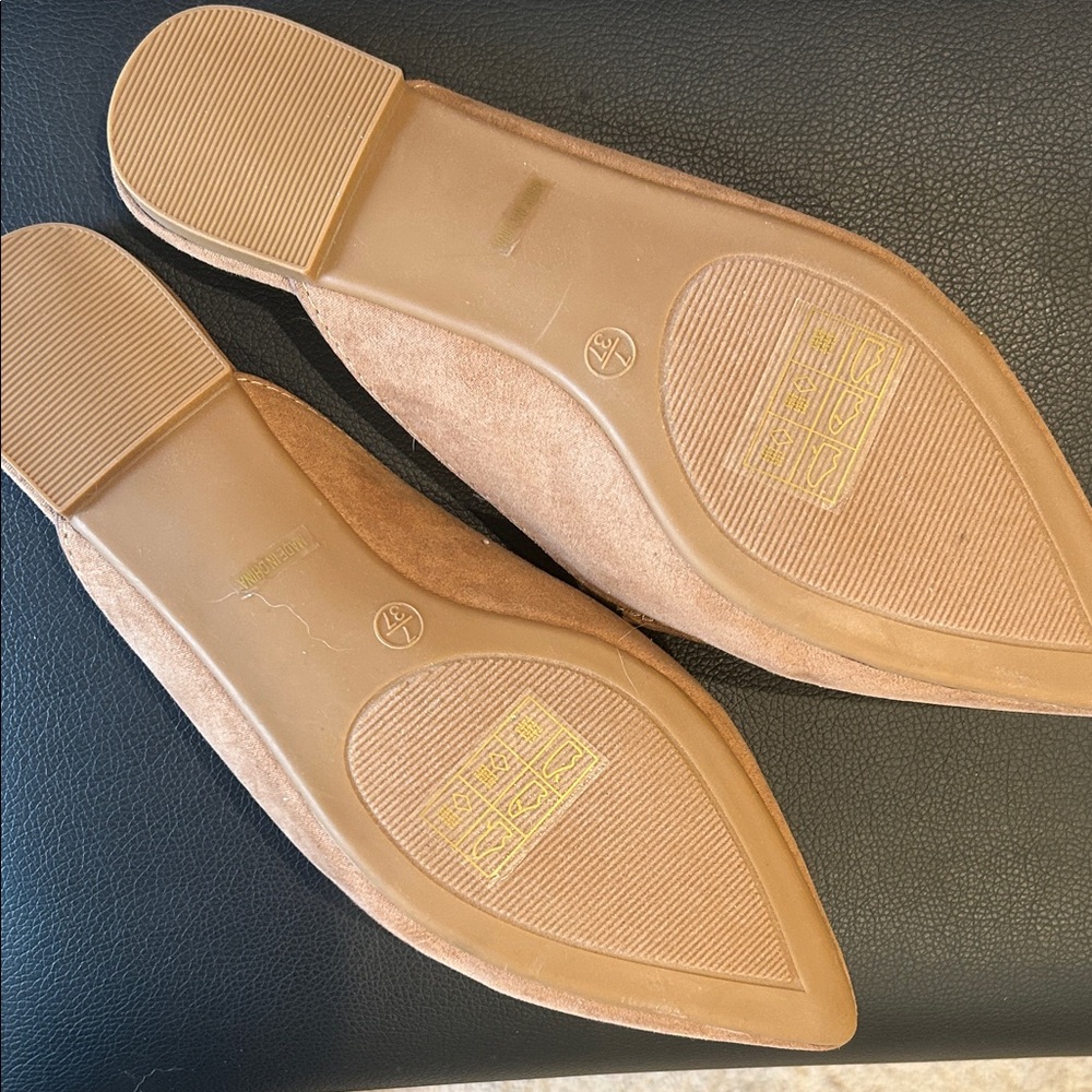 Lulu's Camel Suede Pointed-Toe Slip-On Mules - Picture 4 of 5